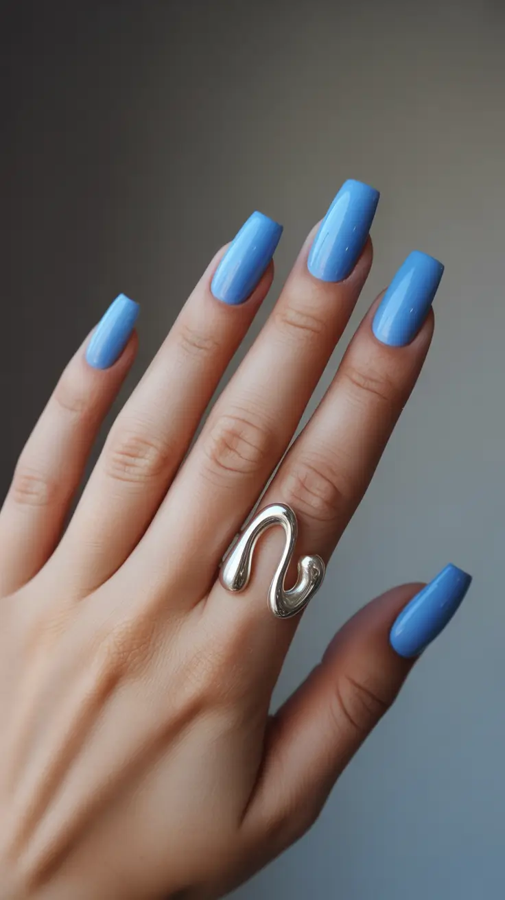square nails ideas 2026 Serene Sky Blue for Soft, Modern Length