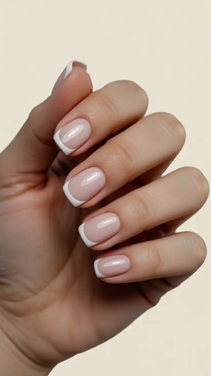 square nails ideas 2026 Soft White French for Everyday Chic