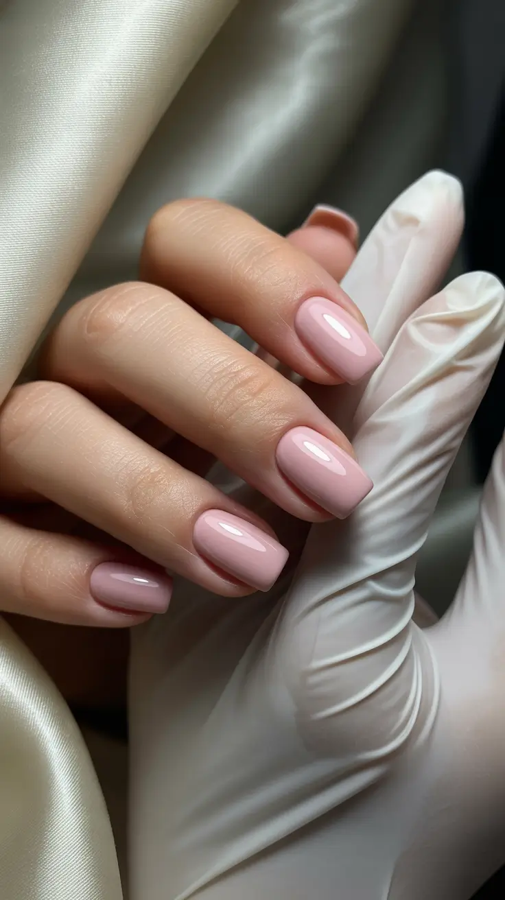 square nails ideas 2026 Soft Petal Pink for Clean, Minimal Beauty