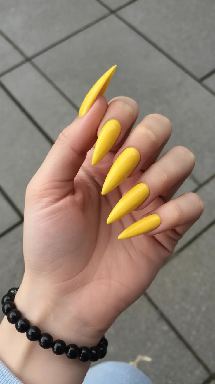 stiletto nail designs 2026 Sunny Citrine Energy