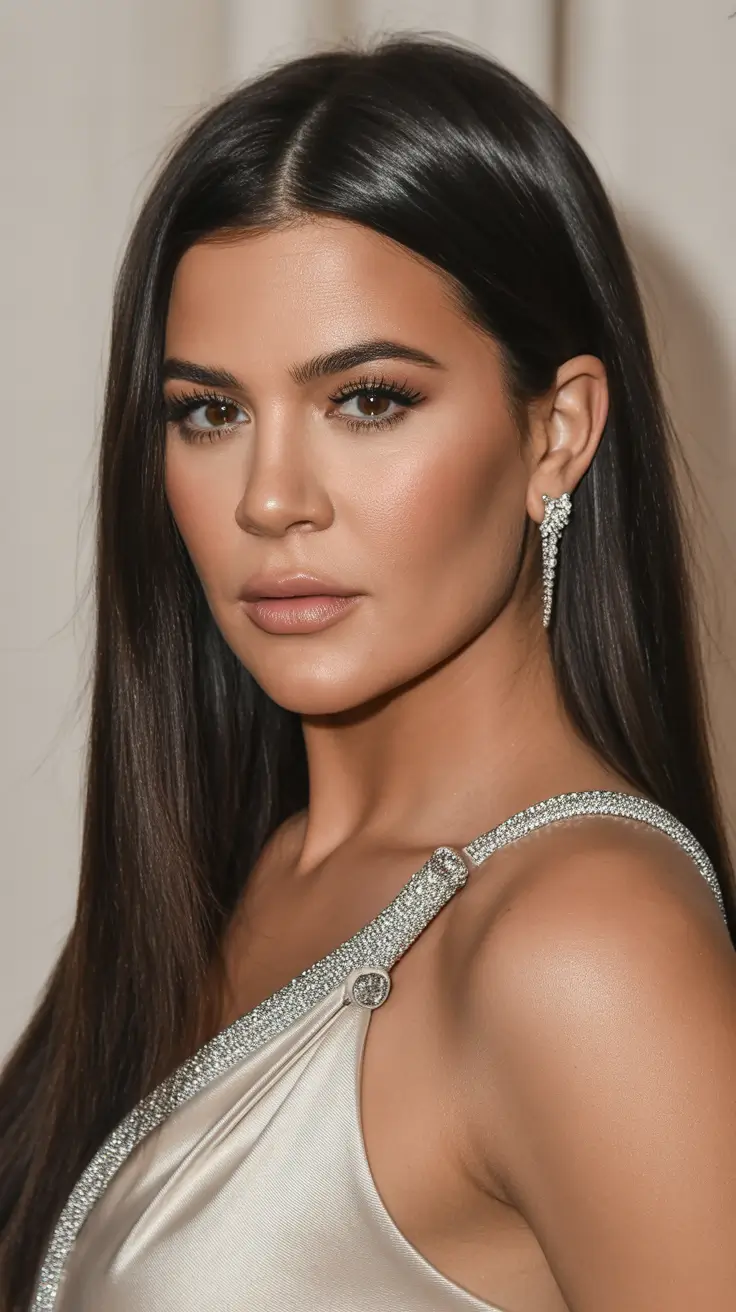 Straight hairstyle ideas 2026 Timeless Long Straight Glam