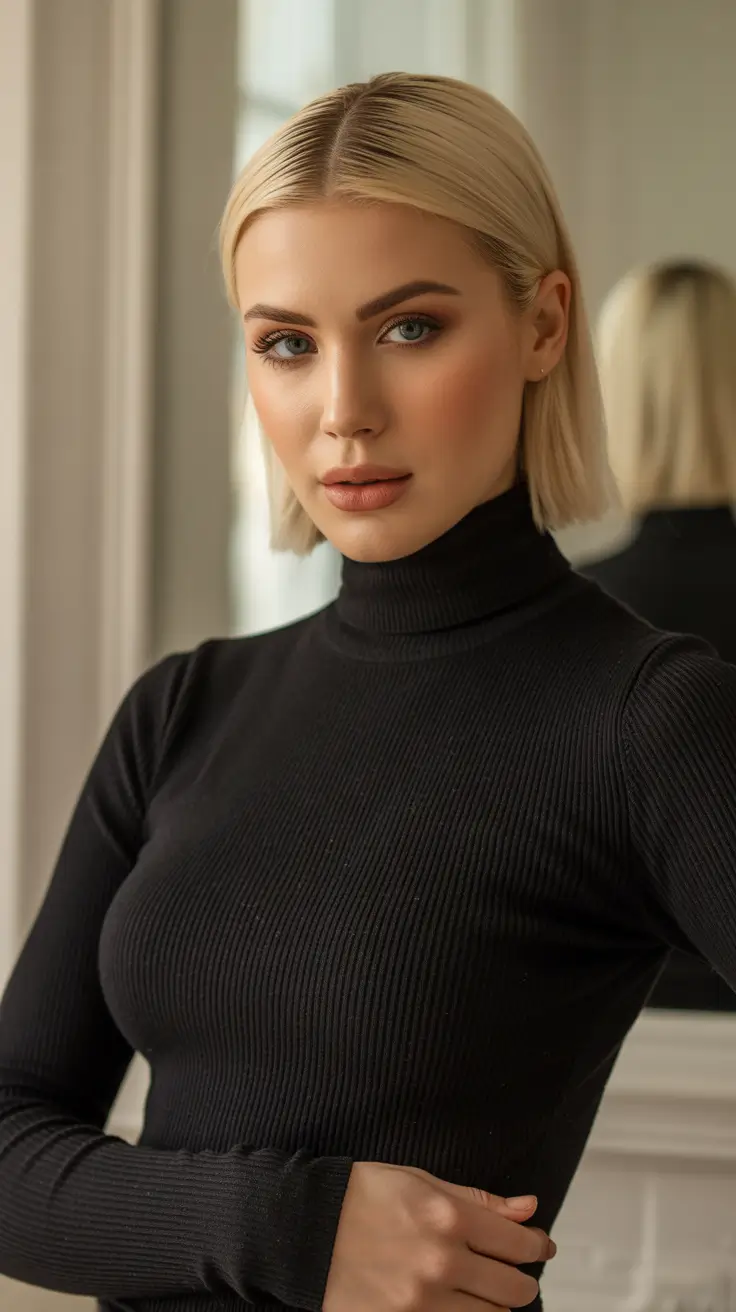 Straight hairstyle ideas 2026 Polished Blonde Mini Bob