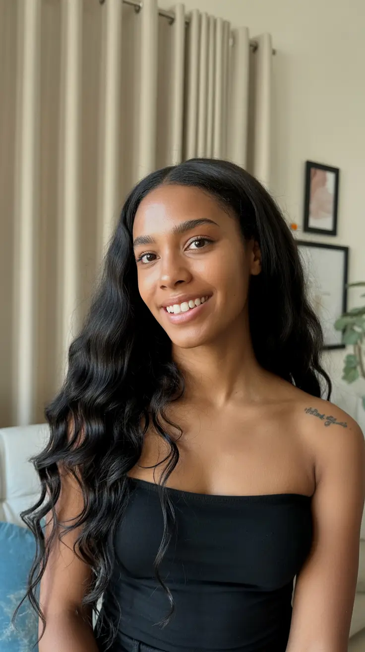 Stylish black women hairstyles 2026 natural flowing waves