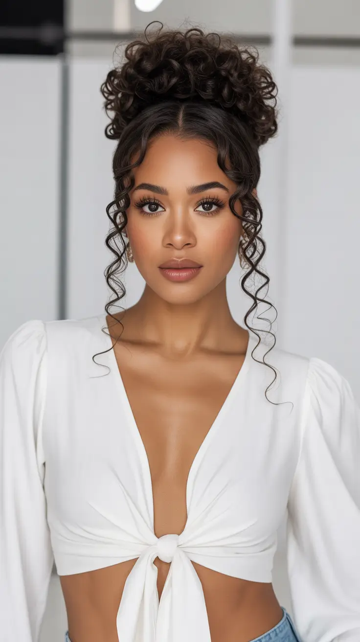 Stylish black women hairstyles 2026 curly crown updo