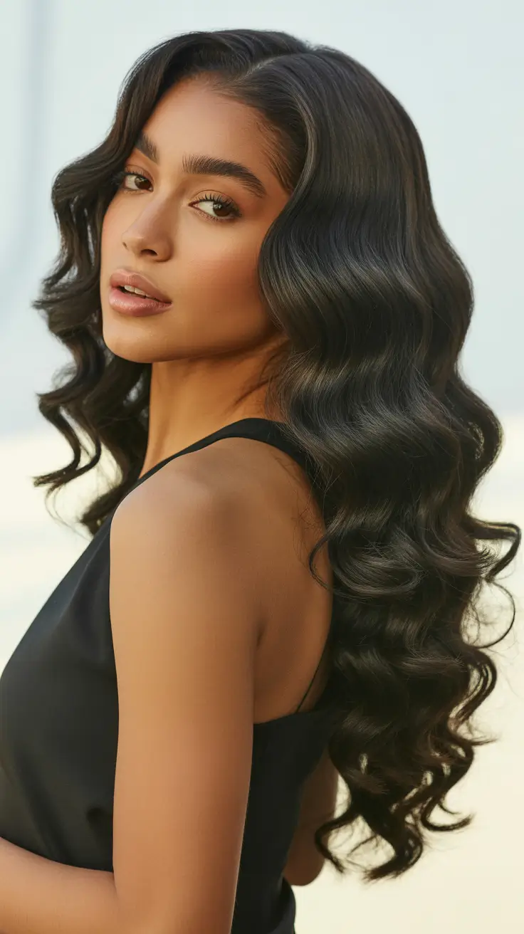 Stylish black women hairstyles 2026 voluminous mermaid waves
