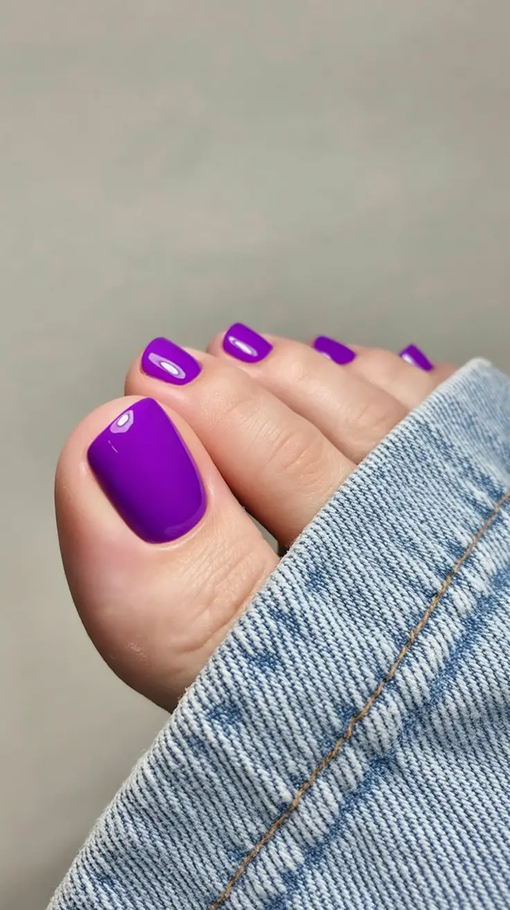 toe nails pedicure 2026 Violet Denim Pop
