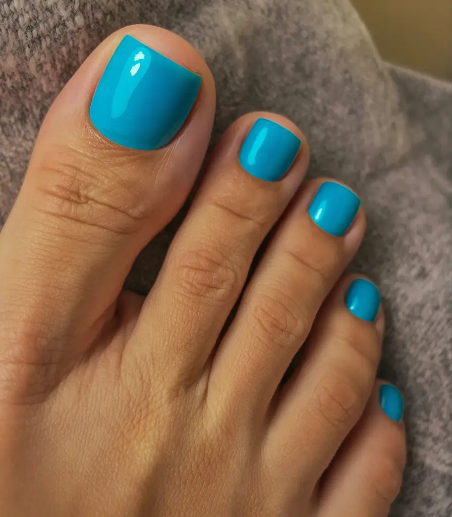 toe nails pedicure 2026 Tropical Poolside Blue