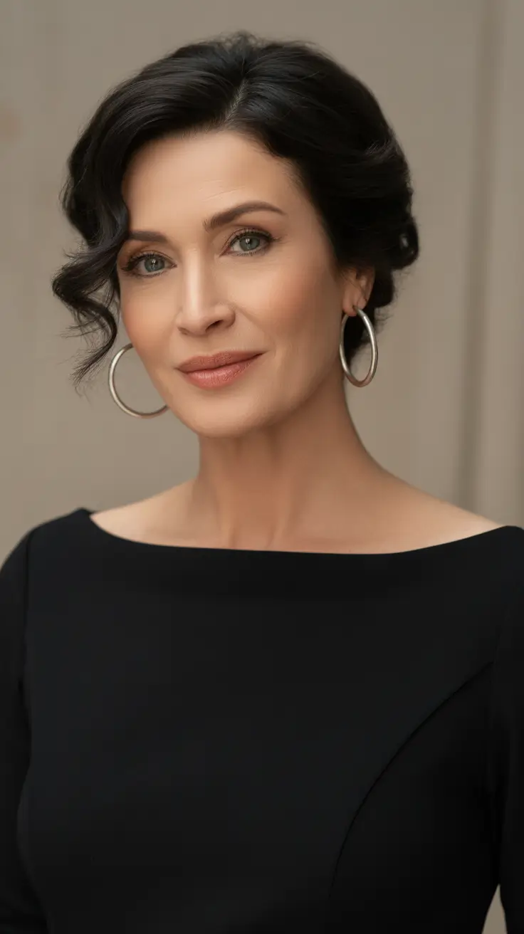 Trendy haircuts for women over 40 2026 Soft Vintage-Inspired Updo