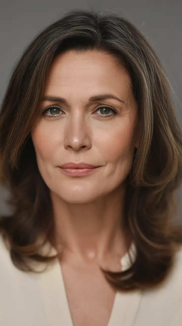 Trendy haircuts for women over 40 2026 Feathered Shoulder-Grazing Layers