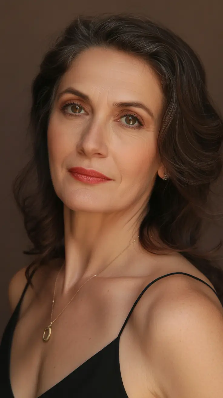 Trendy haircuts for women over 40 2026 Long Wavy Layers With Natural Texture