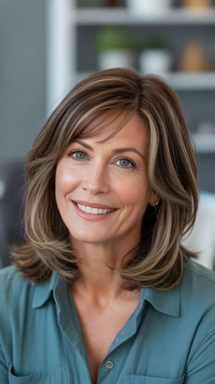 Trendy haircuts for women over 40 2026 Soft Layered Medium Cut