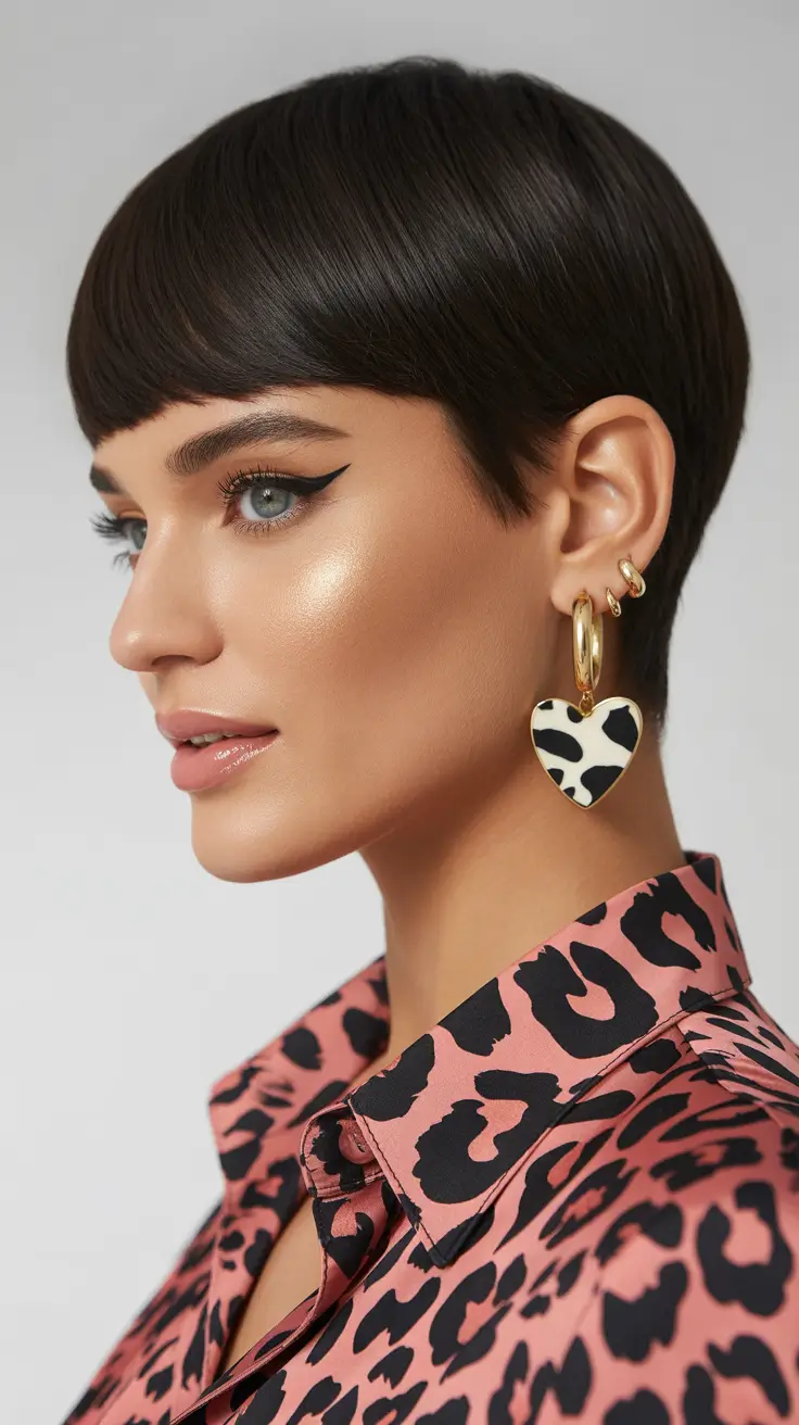 Trendy pixie haircuts 2026 Retro Revival The Glossy Mini Pixie