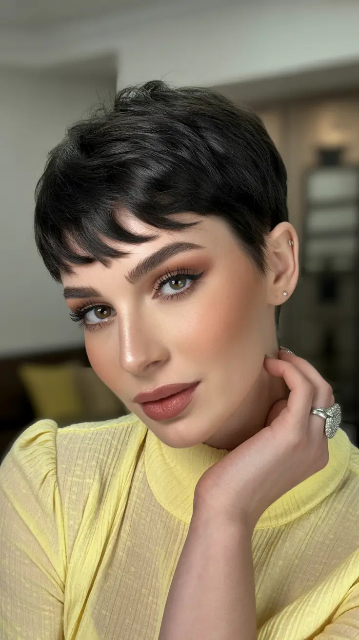 Trendy pixie haircuts 2026 Midnight Texture Pixie