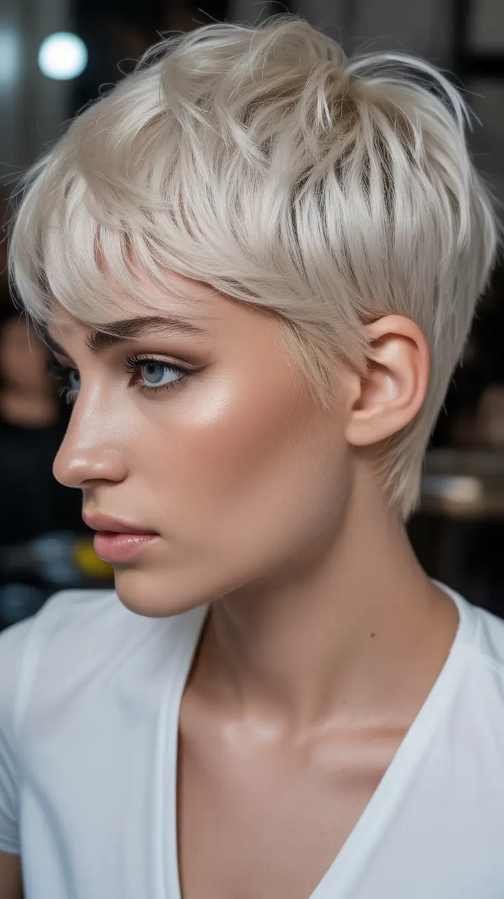 Trendy pixie haircuts 2026 Icy Platinum Energy