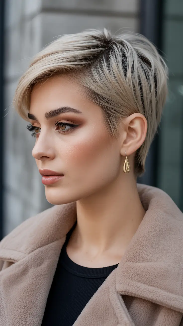 Trendy pixie haircuts 2026 Vanilla Blonde Pixie Luxe