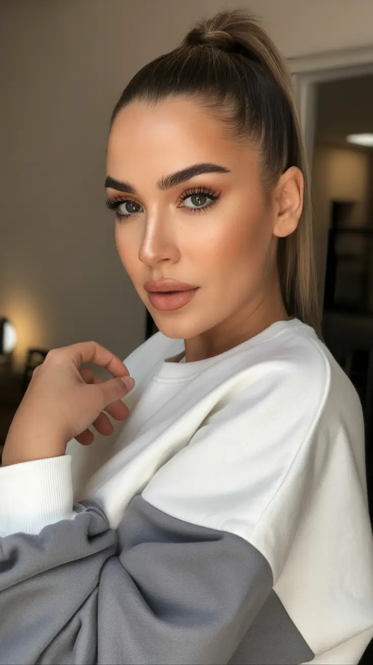 Trendy ponytail hairstyle ideas 2026 Sporty Luxe High Pony with Natural Volume