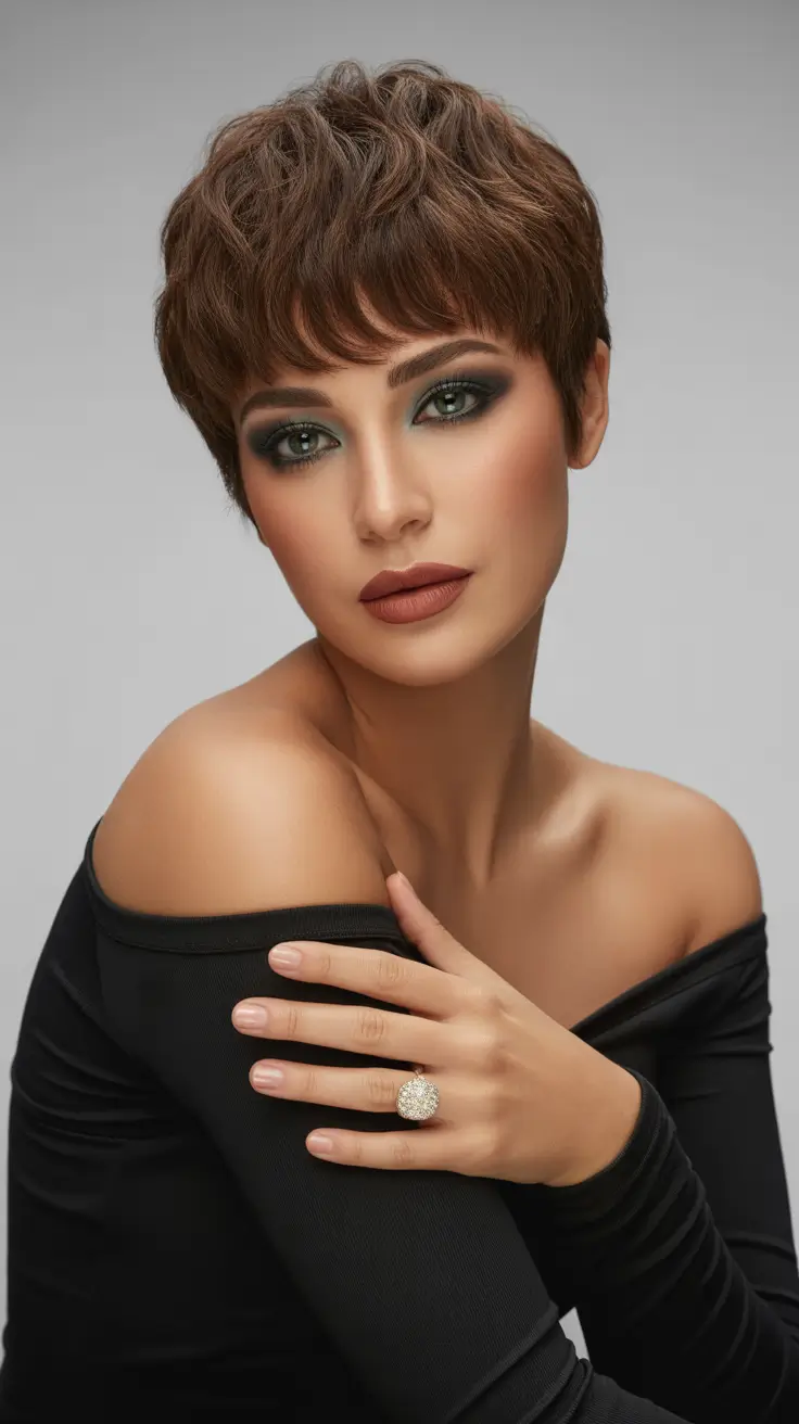 Trendy short hairstyles 2026 Bronze Textured Pixie