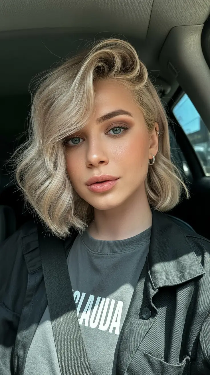 Trendy short hairstyles 2026 Soft Blonde Waves