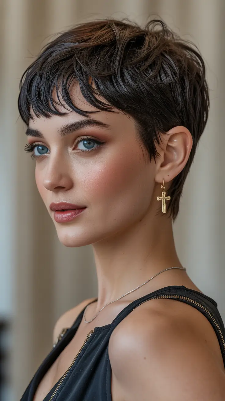 Trendy short hairstyles 2026 Soft Chocolate Pixie