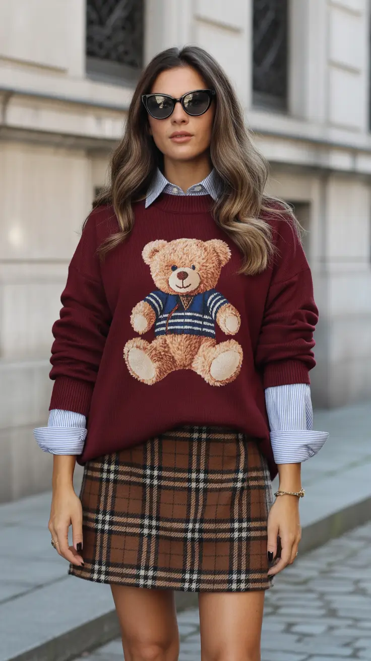 best spring skirt outfits 2026 Preppy Layers With a Plaid Mini