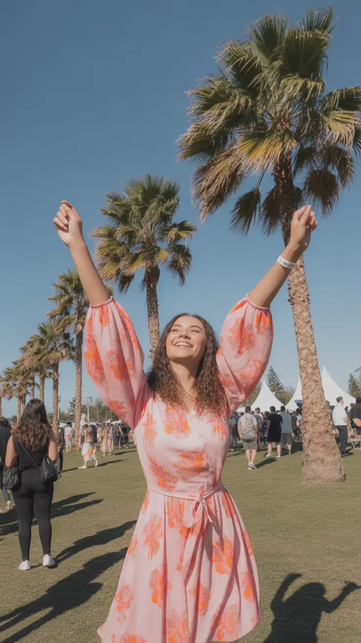 cute casual spring outfits 2026 Festival Florals & Sunset Glow