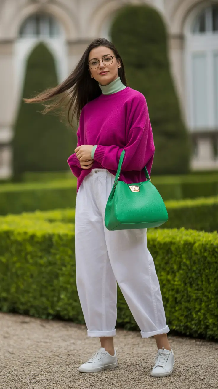 cute casual spring outfits 2026 Color-Pop Cozy Layers