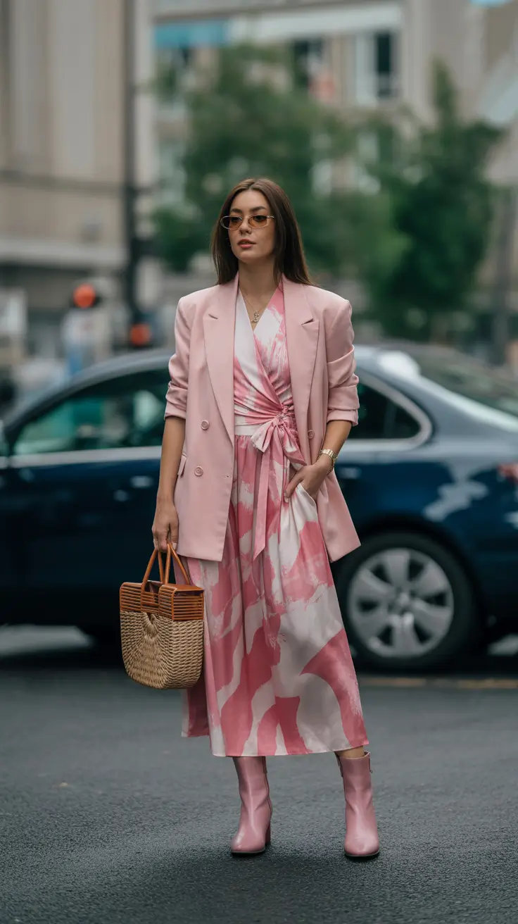 early spring outfits 2026 Pastel Blush Tailoring & Soft Watercolor Flow