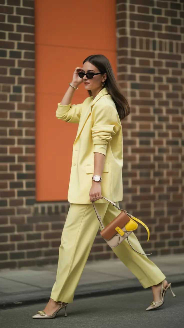 Every Day Spring Outfits 2026 Butter-Yellow Suiting for a Chic Business Casual Spring Moment