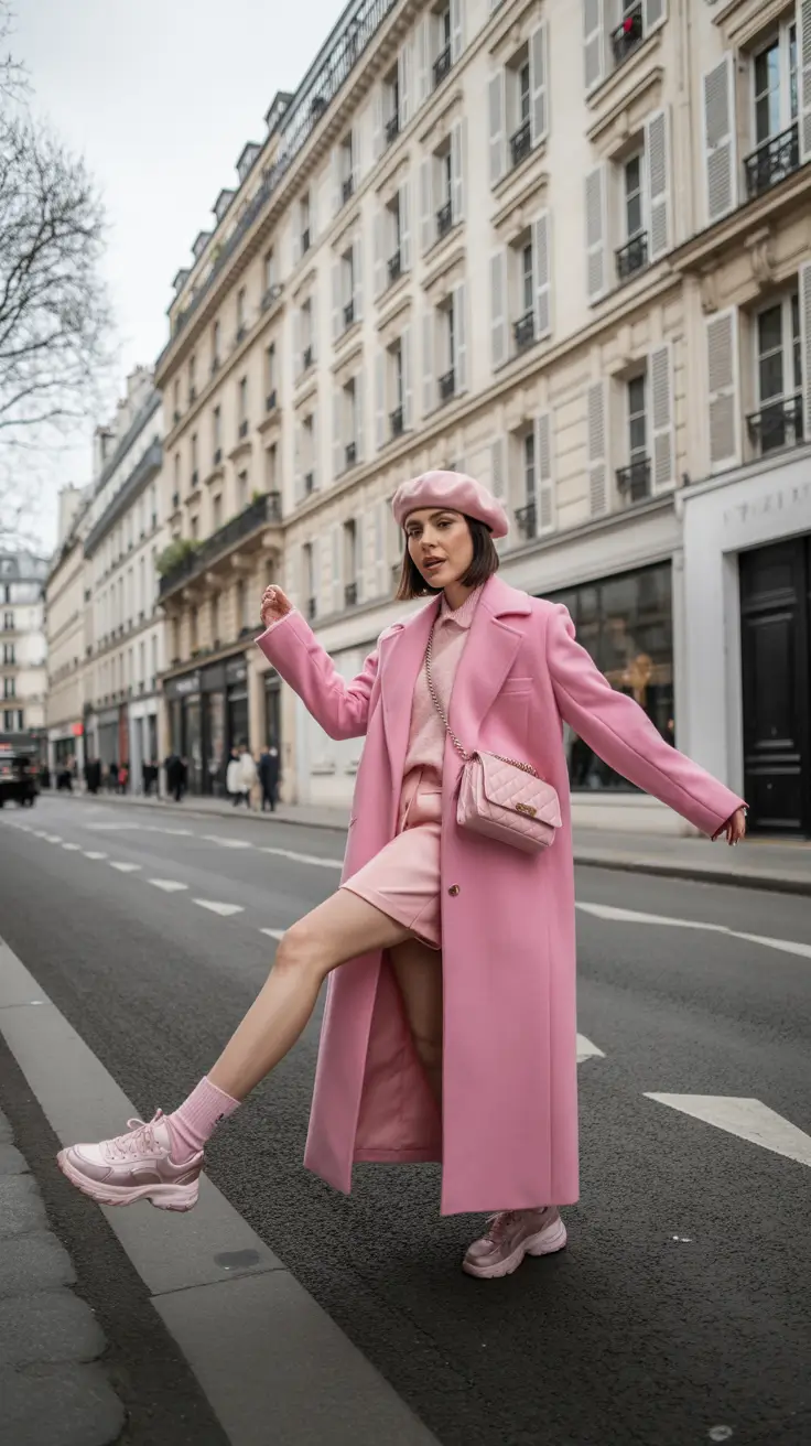 February outfits ideas 2026 Playful Monochrome Pink for February Romance