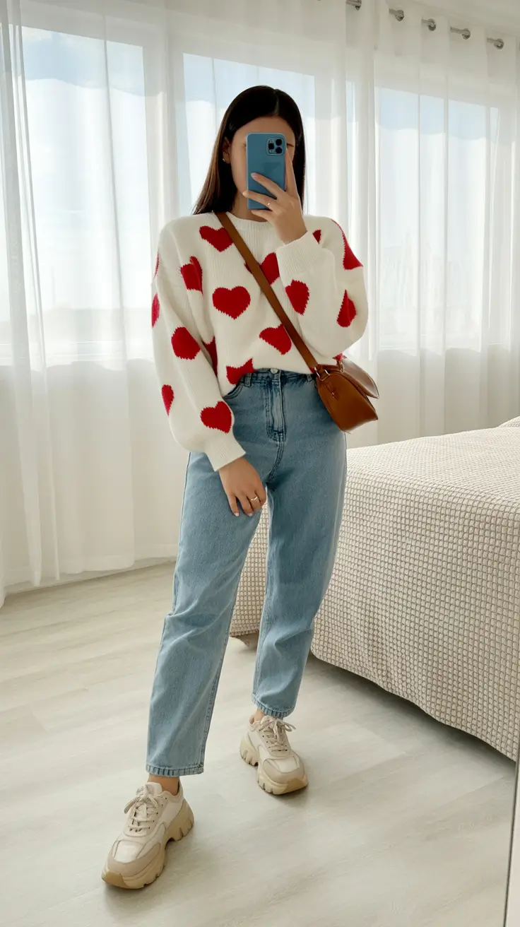 February outfits ideas 2026 Heart Prints for Playful Valentine’s Mood