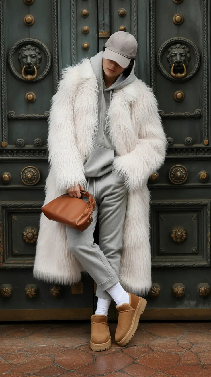 February outfits ideas 2026 Textured Neutrals for Playful Winter Street Style