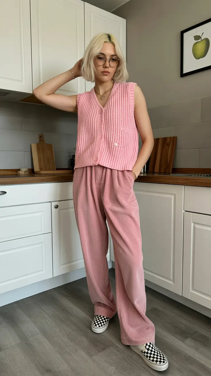 midsize spring outfits 2026 Monochrome Comfort in Soft Spring Textures