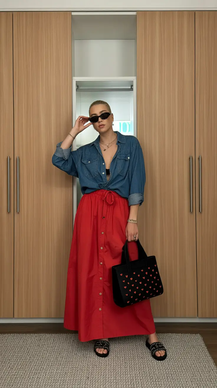 modest spring outfits 2026 Bold Colors and Denim for Confident Spring Dressing