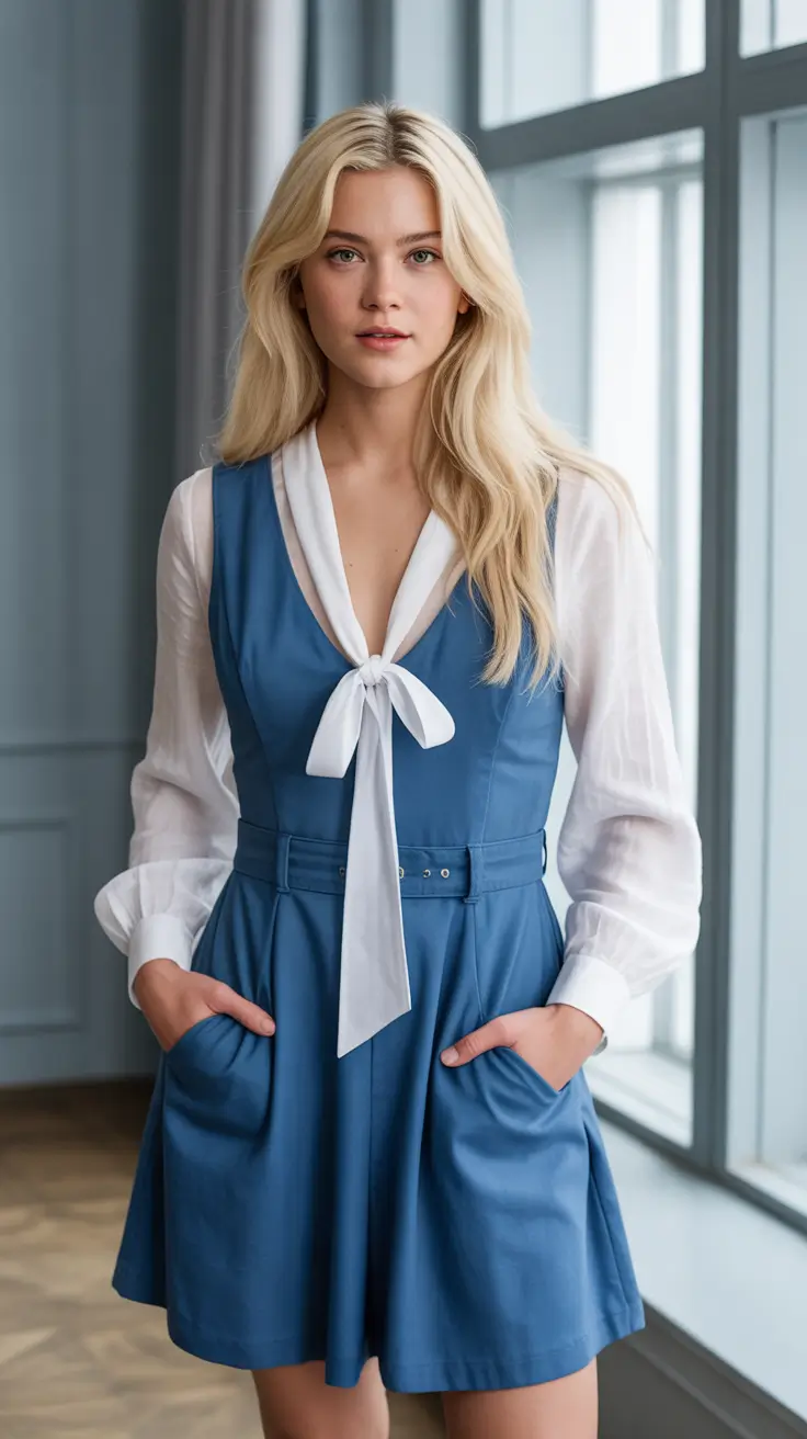 old money spring outfits 2026 Preppy Spring Dress with Modern Heritage Details