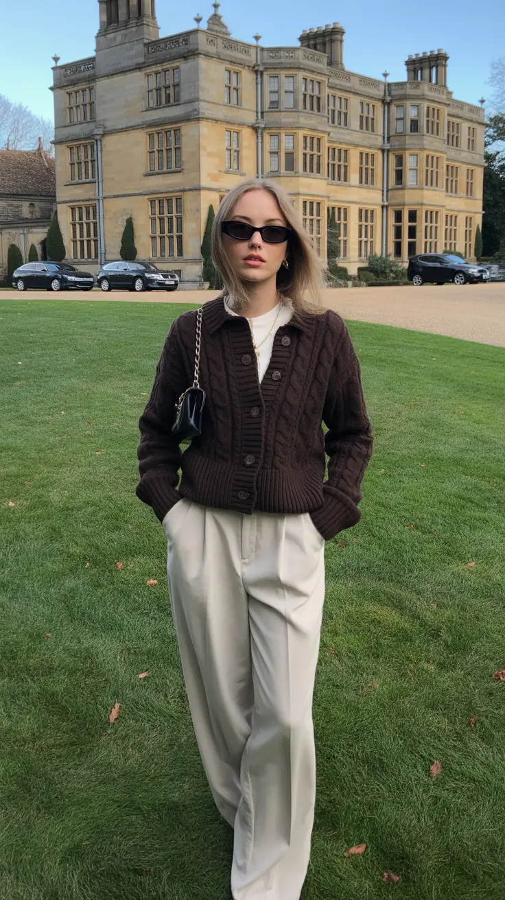 old money spring outfits 2026 Warm Neutrals and Chocolate Knitwear for Heritage Charm