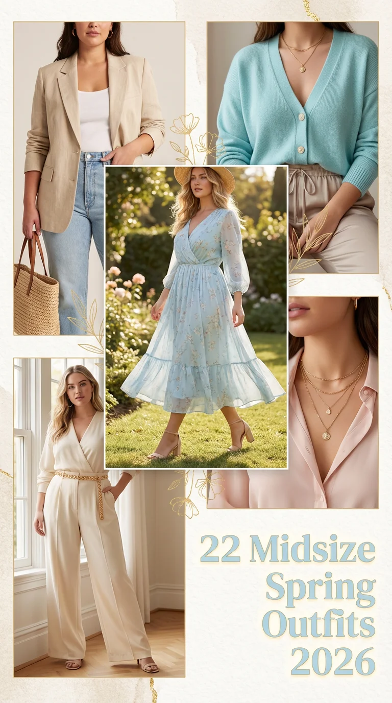 Midsize Spring Outfits 2026: Fresh Ideas for Cute, Casual & Chic Spring Style