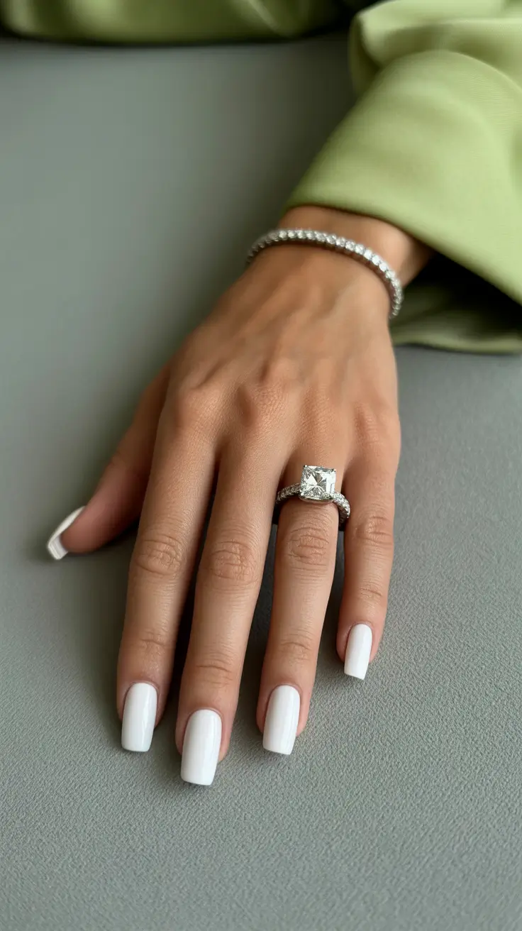 spring nail color ideas 2026 Clean Linen White