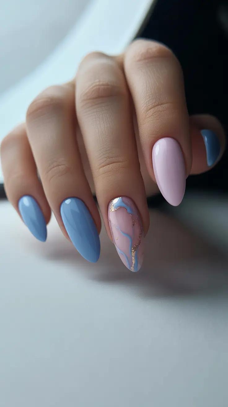 spring nail color ideas 2026 Pastel Daydream Marble