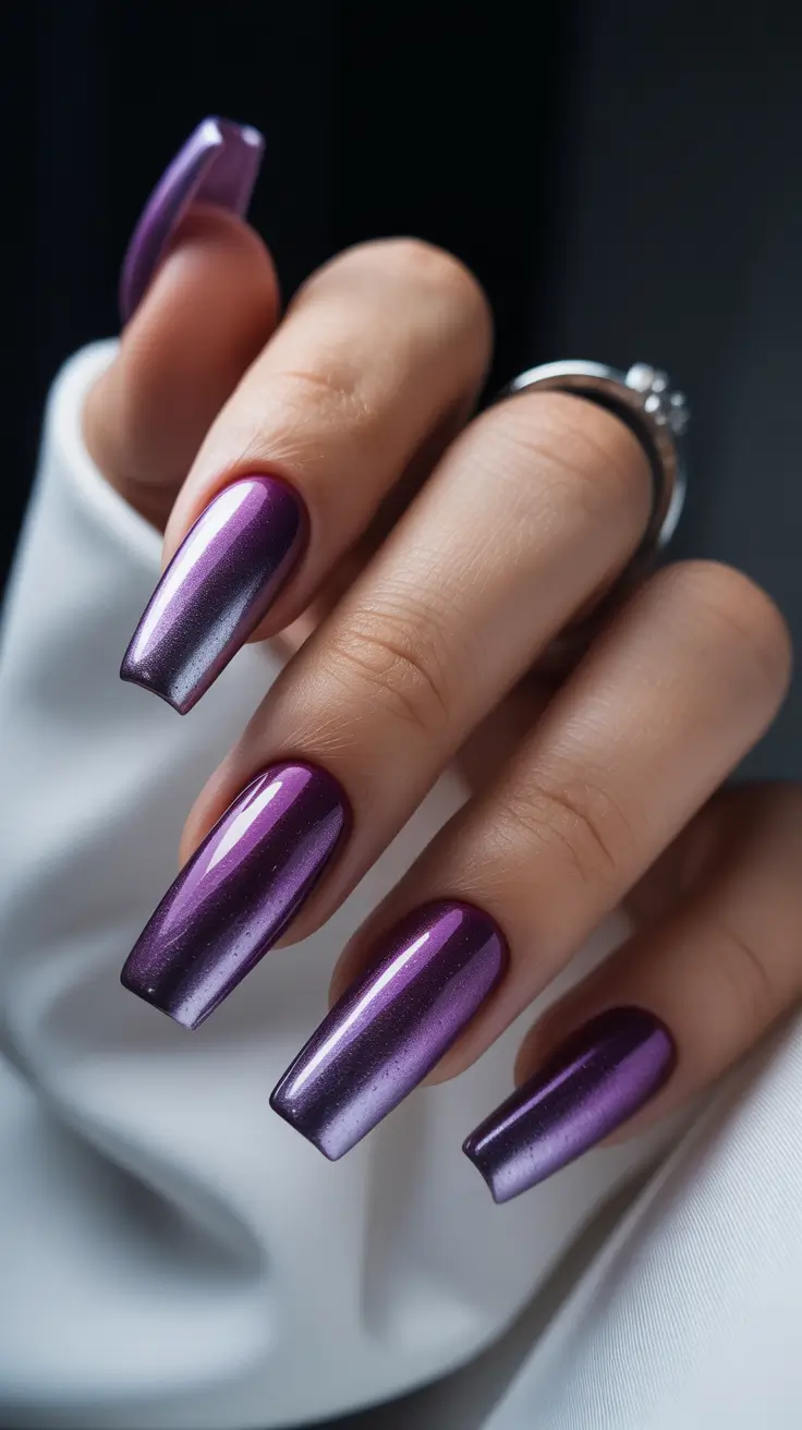 spring nail color ideas 2026 Violet Chrome Eclipse