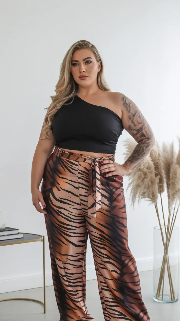 spring outfits for plus size women 2026 Bold Prints and Evening Confidence