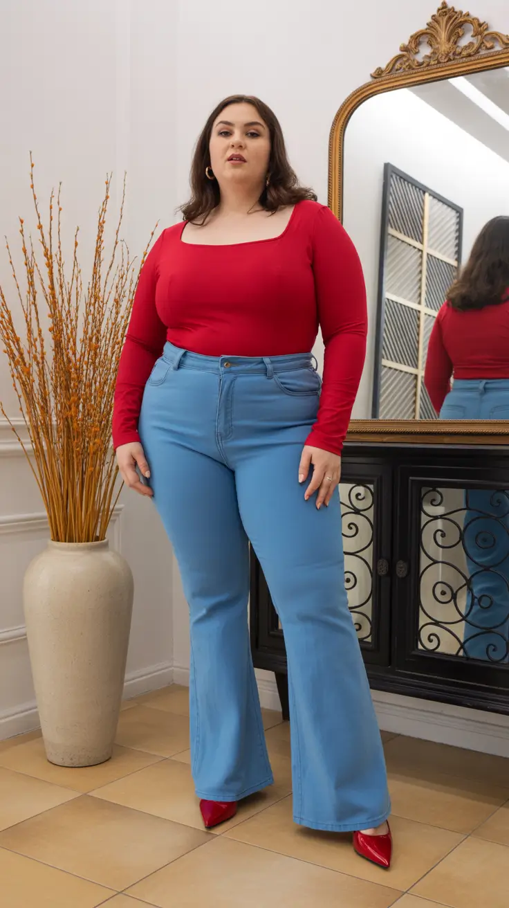 spring outfits for plus size women 2026 Bold Color Blocking With Retro Flair