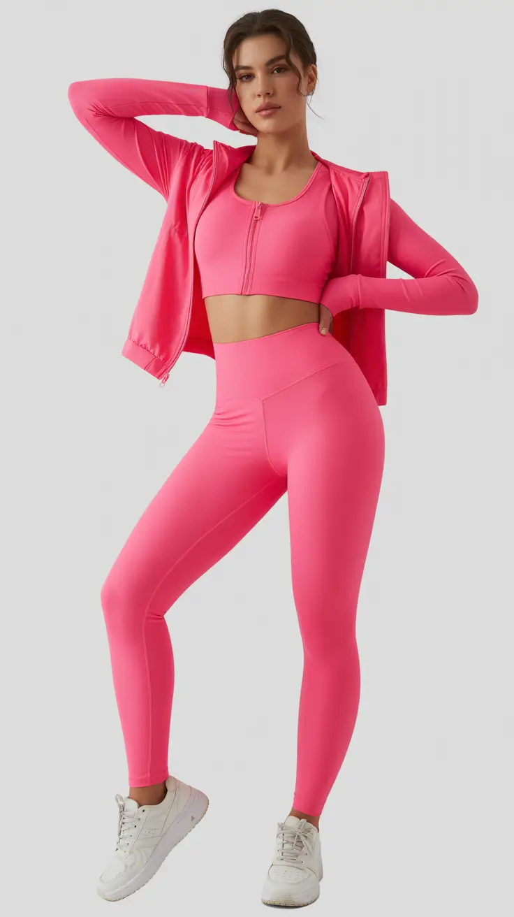 stylish leggings outfit spring 2026 Vibrant Pink Energy for Bold Spring Days