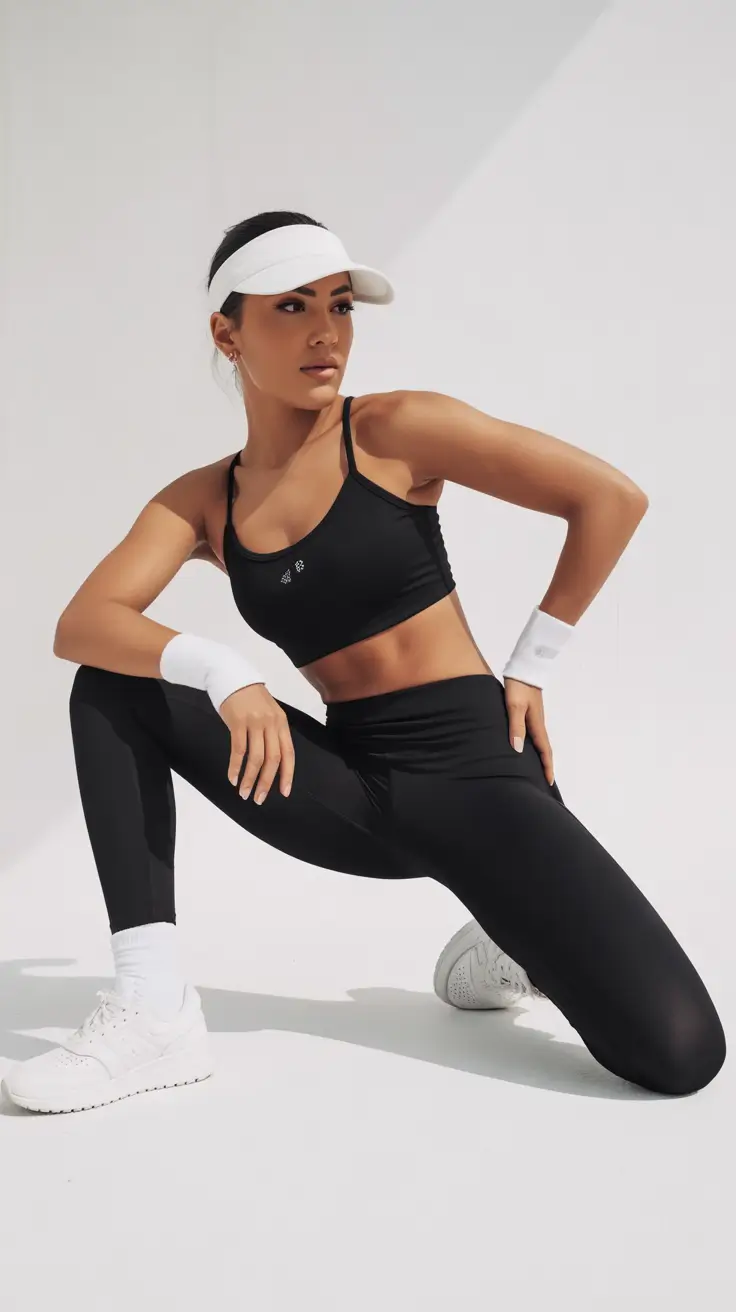 stylish leggings outfit spring 2026 Clean Black Athleisure for Everyday Strength