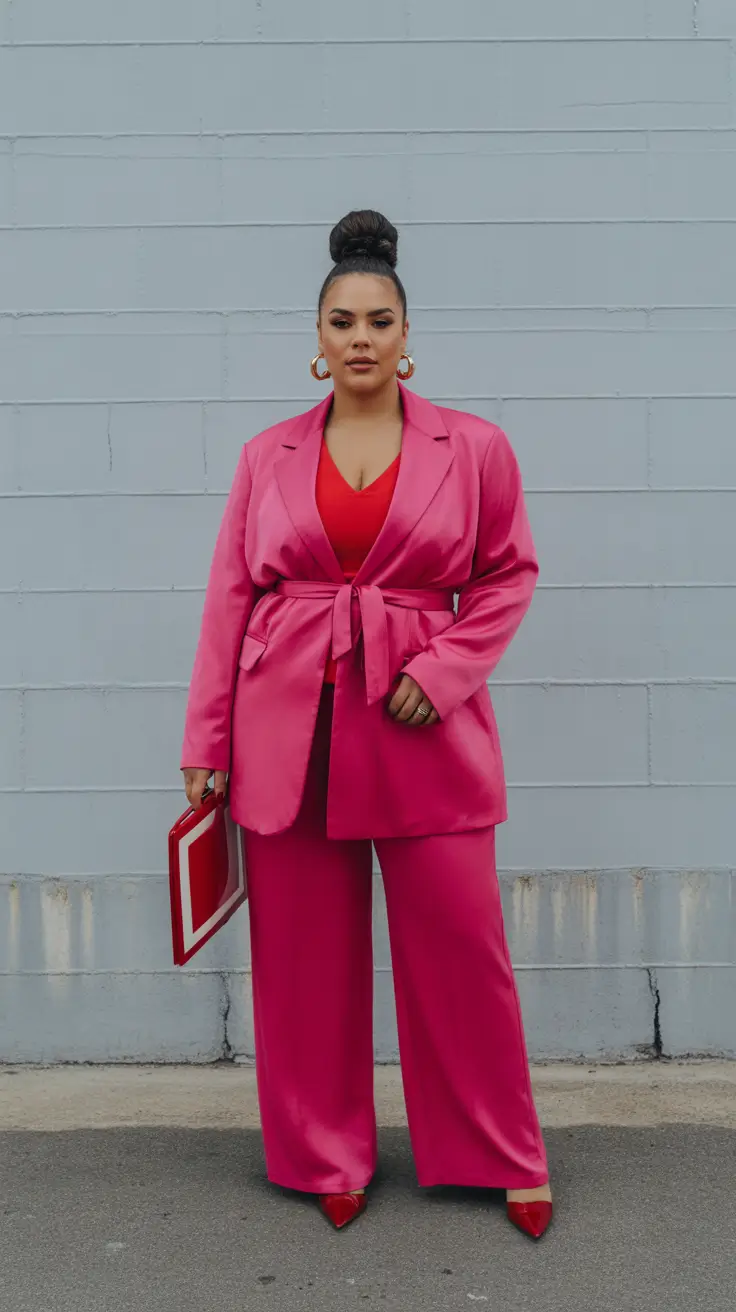 stylish plus size spring outfits 2026 Power Pink Confidence for Spring 2026
