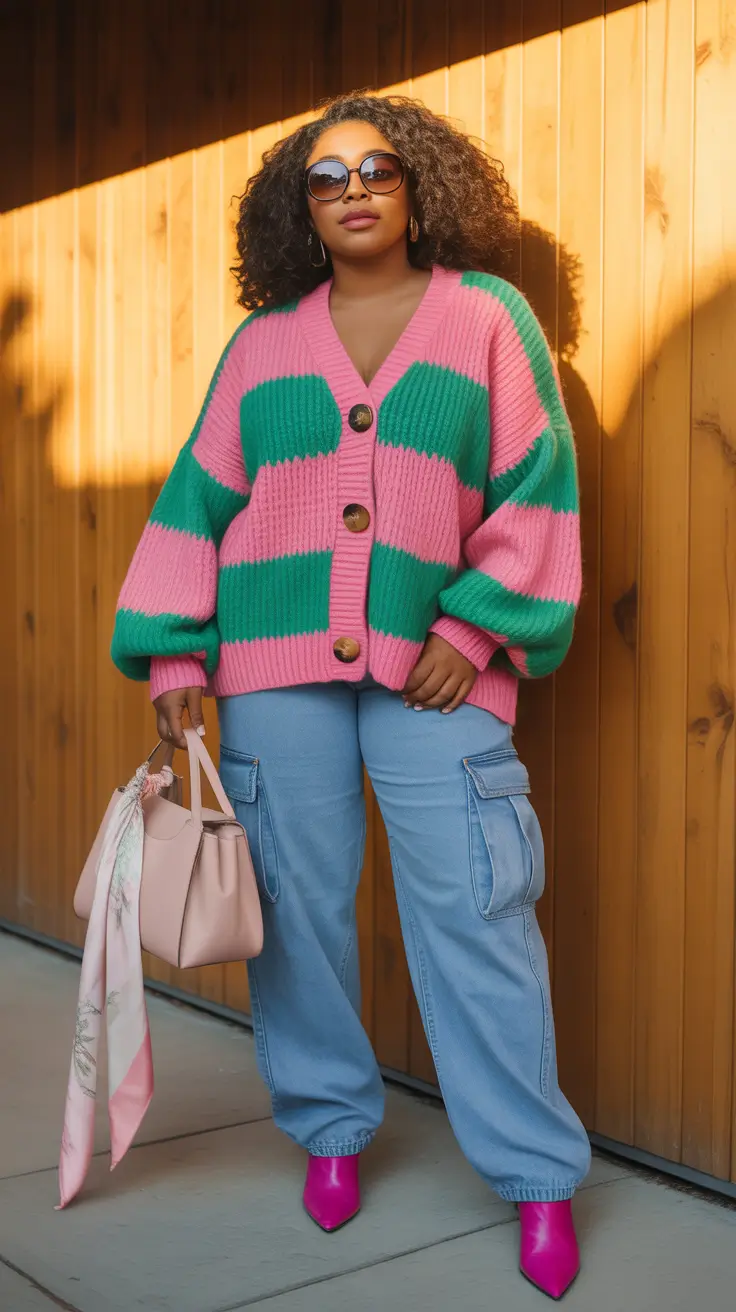 stylish plus size spring outfits 2026 Playful Color Blocking for Casual Spring Days