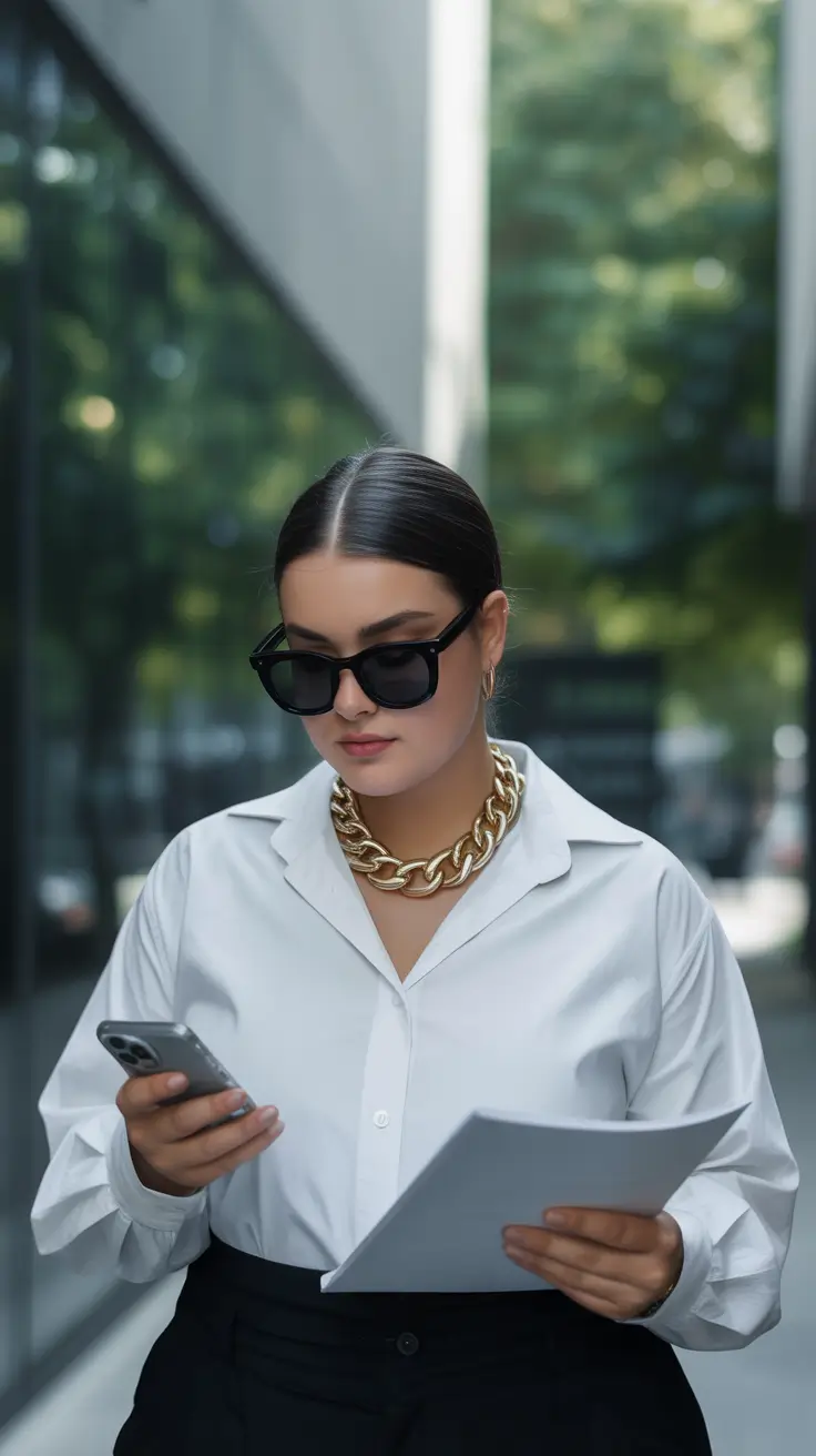 stylish plus size spring outfits 2026 Modern Minimalism with a Bold Accessory Twist