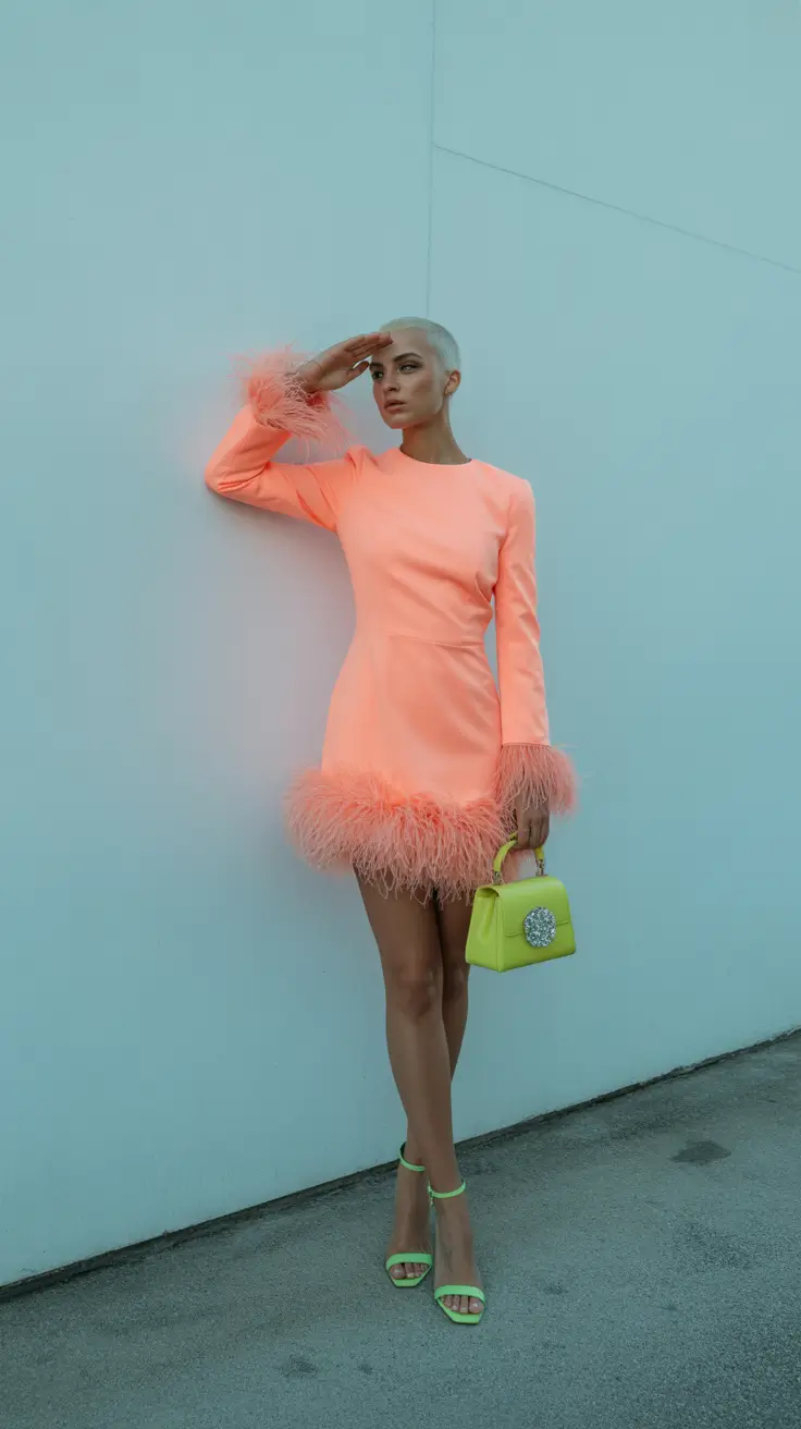 stylish spring birthday outfit 2026 Neon Feathers for the Bold Birthday Girl