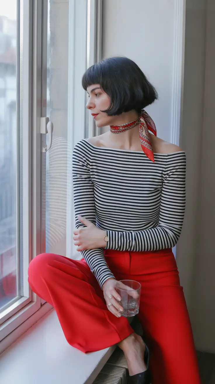 stylish spring birthday outfit 2026 Striped French Chic for a Soft Parisian-Inspired Birthday