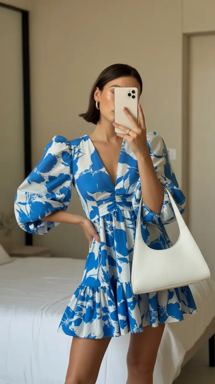 stylish spring birthday outfit 2026 Playful Blue Spring Dress for a Romantic Day Out