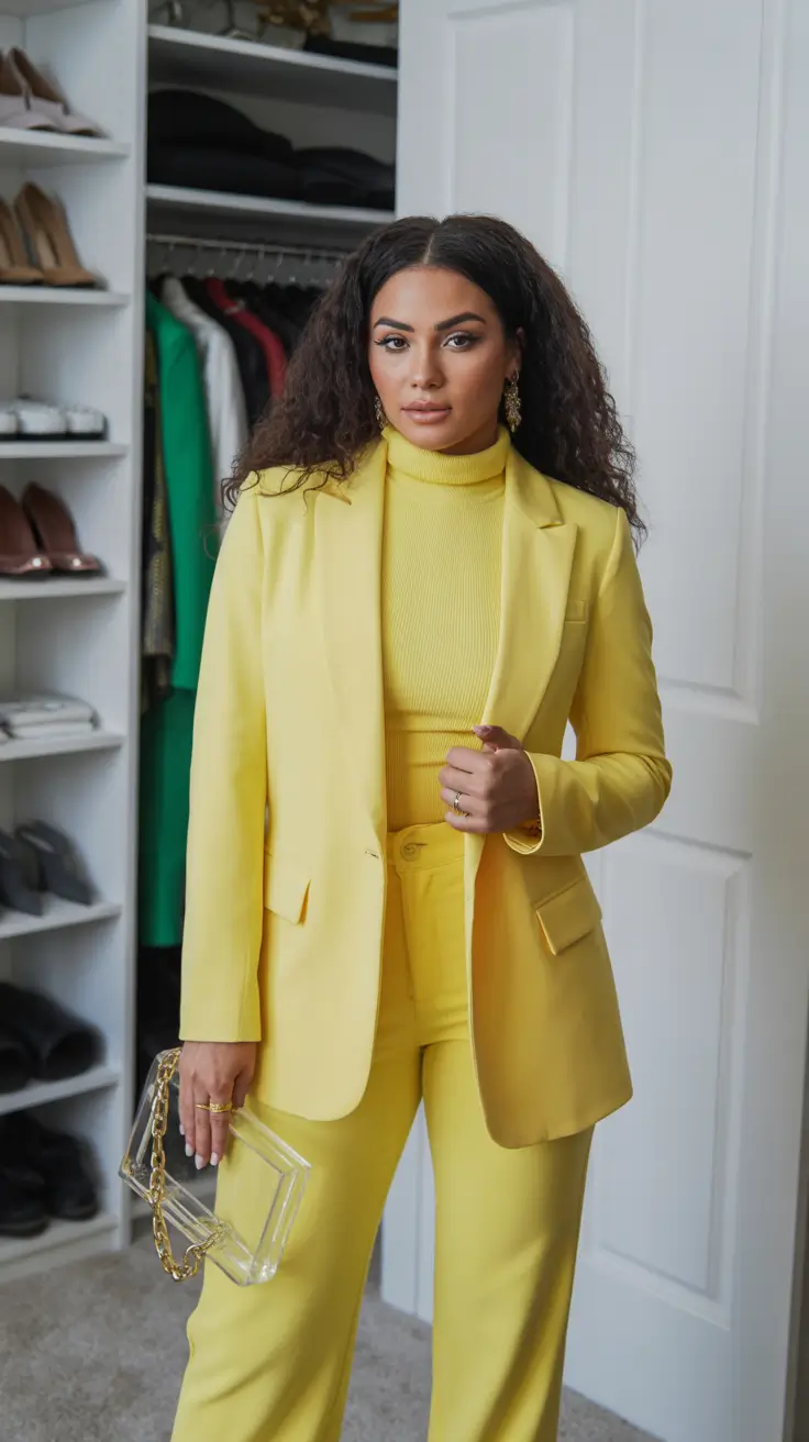 stylish spring business casual outfits 2026 Sunlit Yellow Power Dressing for Women Who Lead